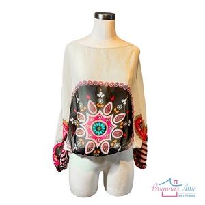 P.O.P Women's long sleeve Elastic-Hem bluse Top - Picture 2 of 9 P.O.P Women's